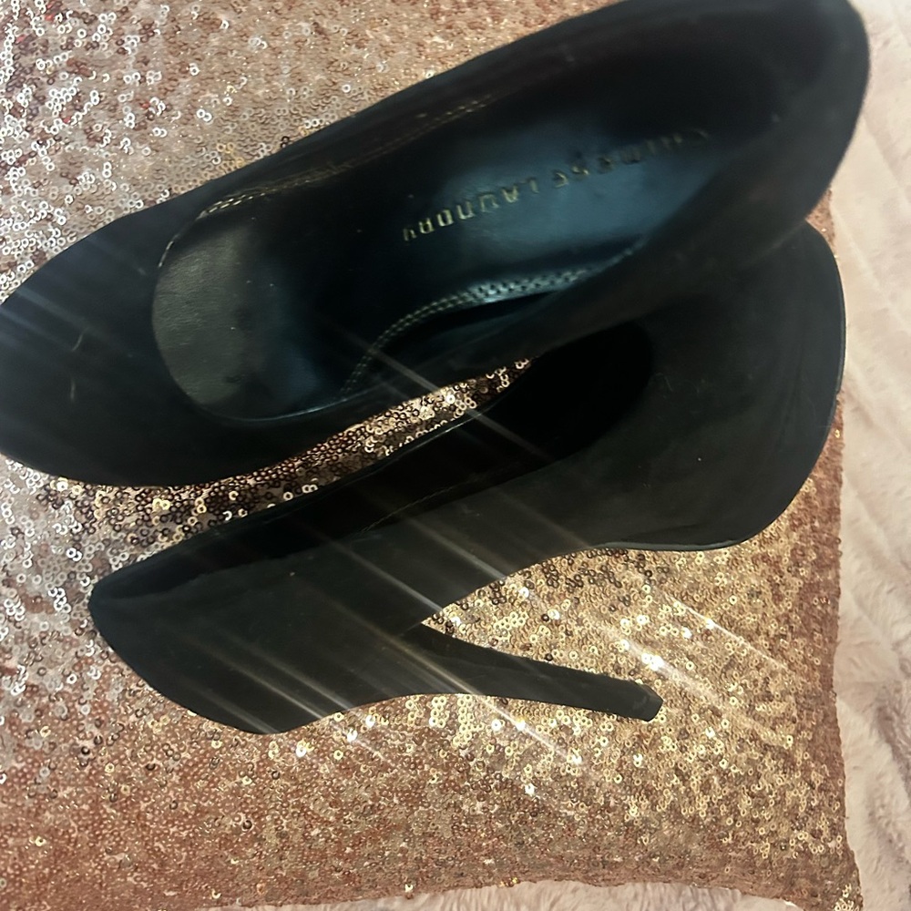 Chinese Laundry Black Suede Pointed Toe Stilettos